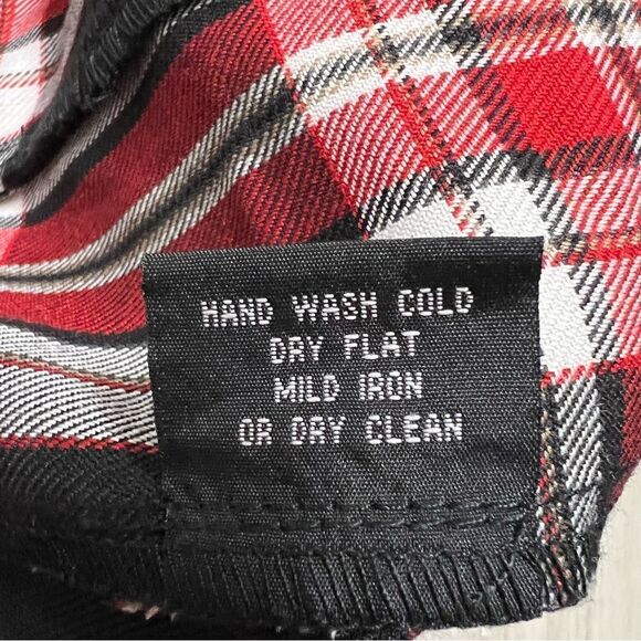 NWT vintage Tripp NYC red black plaid miniskirt with grommets and lacing sz XS - Picture 9 of 10